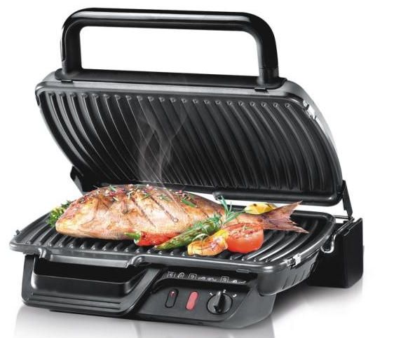 Гриль Tefal прижимний Ultracompact 2000Вт, темп. режимів-3, з`ємні пластини, розкриття на 180°, метал