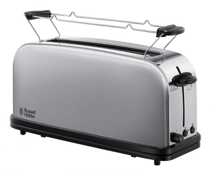 Тостер Russell Hobbs Oxford 1000Вт, довгі слоти, метал, сріблястий