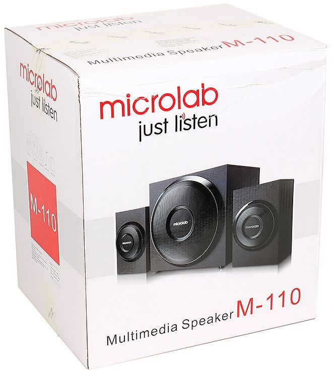Акустична система MICROLAB M-110 2.1, 10W, mini-jack, чорний