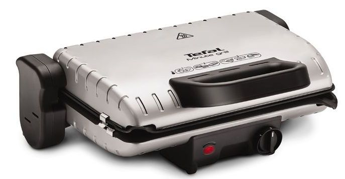 Гриль Tefal прижимний MinuteGrill 1600Вт, темп. режимів-3, з`ємні пластини, розкриття на 180°, метал