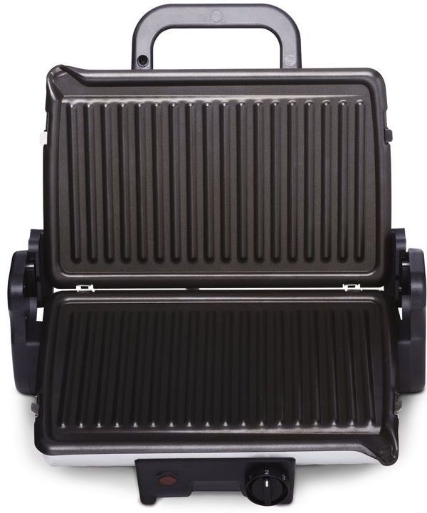 Гриль Tefal прижимний MinuteGrill 1600Вт, темп. режимів-3, з`ємні пластини, розкриття на 180°, метал