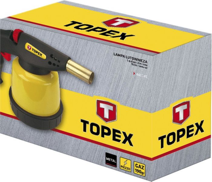 Лампа паяльна газова TOPEX 1350°C 1.9кВт п'єзозапалювання регулювання полум'я