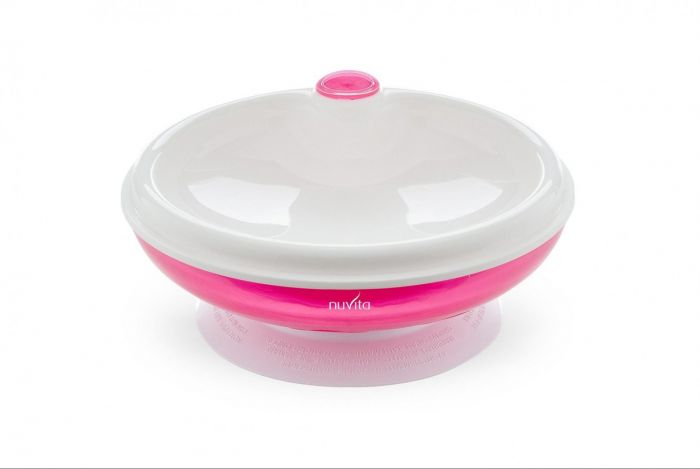 Дитяча тарілка Nuvita з підігрівом, 6міс+, рожевий