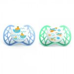 Пустушка Nuvita Air 0міс+, ортодонтична, 2шт, блакитний/зелений