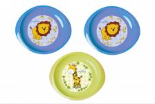 Дитяча тарілка Nuvita дрібна, 6міс+, 3шт, блакитний/салатовий
