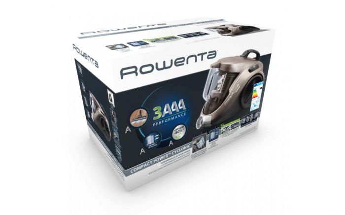 Пилосос Rowenta контейнерний Compact Power Cyclonic, 750 Вт, конт пил -1.5л, HEF system 99.9%, чорно-сірий