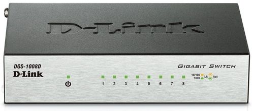 Комутатор D-Link DGS-1008D 8xGE, Некерований, корпус пластик