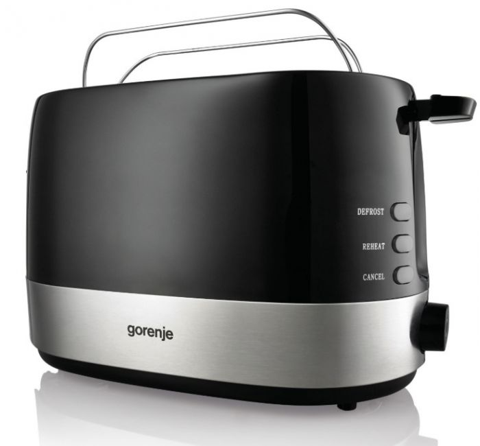 Тостер  Gorenje, 850Вт, пластик/ металл , функц. розморож, автовідключення, чорний