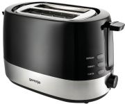 Тостер  Gorenje, 850Вт, пластик/ металл , функц. розморож, автовідключення, чорний