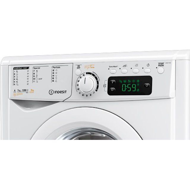 Прально-сушильна машина Indesit фронтальна, 7(5)кг, 1200, A, 54см, дисплей, білий