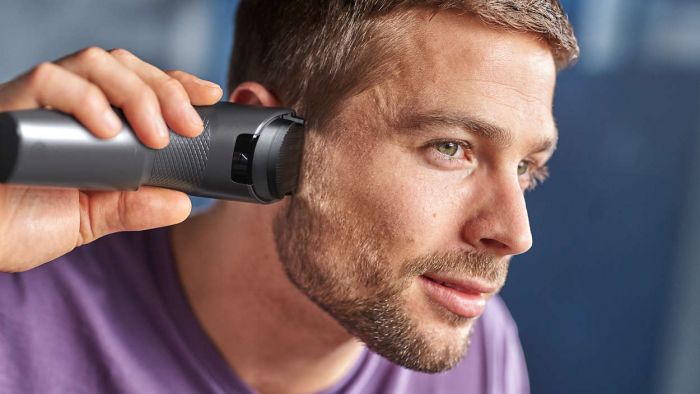 Машинка для стриження  Philips Series 3000, від мережі, роторний мотор, насадок-2, сталь, чорний