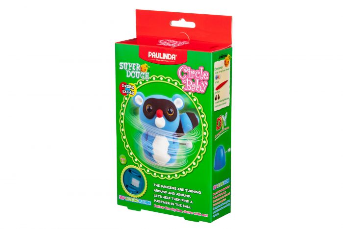 Маса для ліплення Paulinda Super Dough Circle Baby Єнот заводний механізм, крутиться, синій
