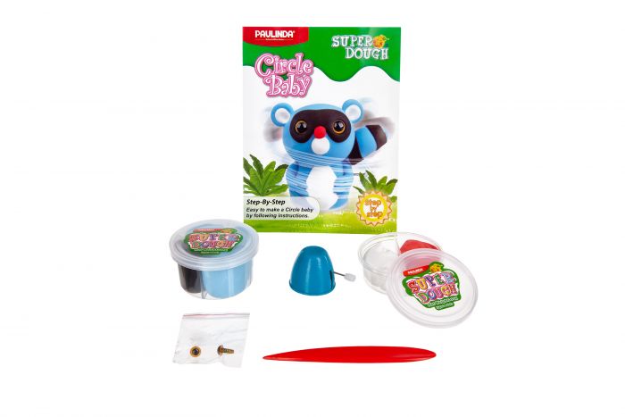 Маса для ліплення Paulinda Super Dough Circle Baby Єнот заводний механізм, крутиться, синій