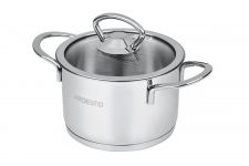 Каструля зі скляною кришкою Ardesto Luna,0.9л, нержавіюча сталь