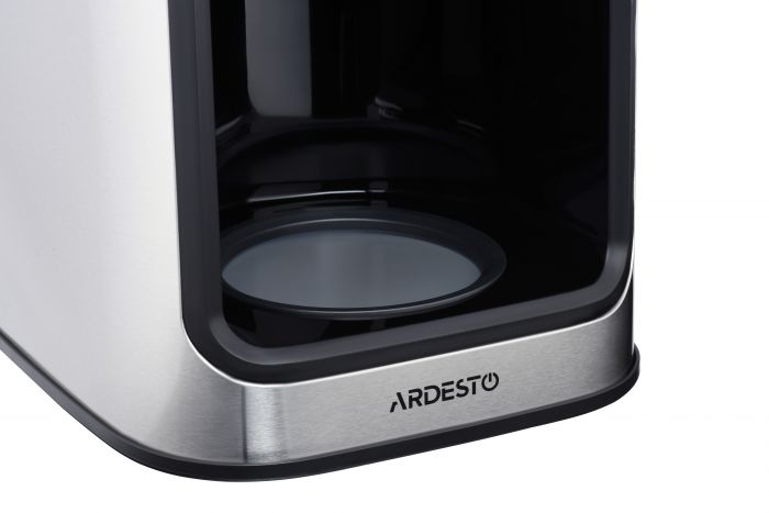Кавоварка Ardesto крапельна Steel Collection 1.2л, зерно + мелена, дисплей, сріблясто-чорний