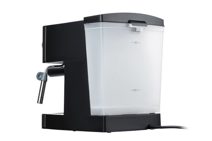 Кавоварка ARDESTO ріжкова Steel Collection 1.6л, мелена, ручний капучинатор, сріблясто-чорний