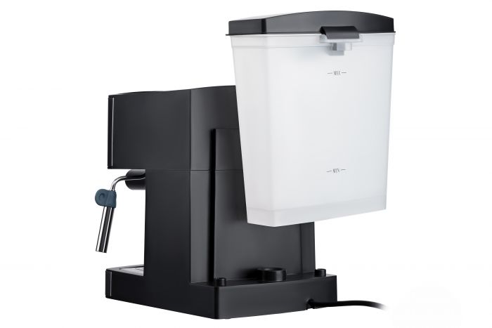 Кавоварка ARDESTO ріжкова Steel Collection 1.6л, мелена, ручний капучинатор, сріблясто-чорний