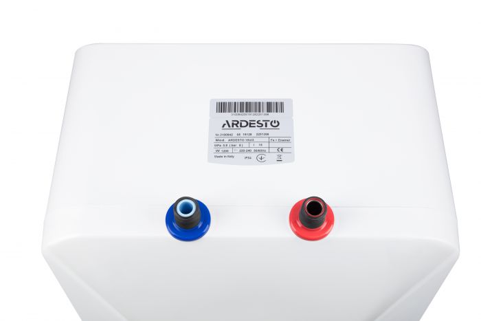Водонагрівач електр. ARDESTO компакт, 15л, 1,2кВт, монтаж над мийкою, мех. кер-ння, A, Італія, біло-сірий