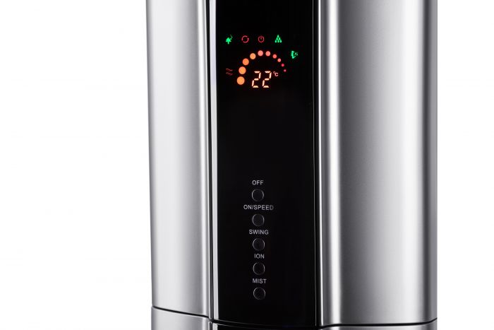 Вентилятор ARDESTO підлоговий, 47см, 100Вт, пульт ДК, дисплей, зі зволоженням, чорно-сірий