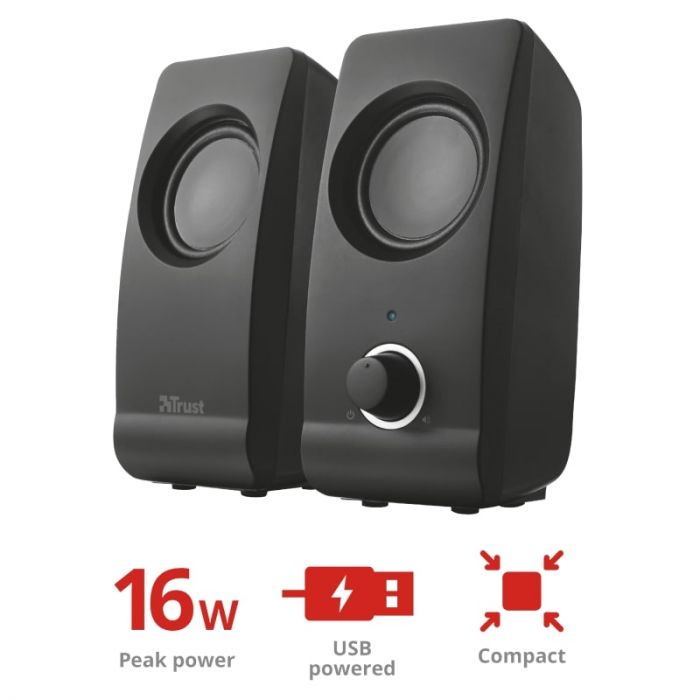 Акустична система Trust Remo 2.0, USB/AUX, чорний