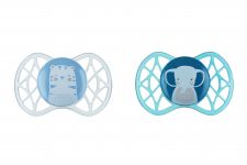 Пустушка Nuvita Air55 Explorer, 0міс+, ортодонтична, 2шт, тигр/слон
