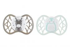 Пустушка Nuvita Air55 Explorer 0міс+, симетрична, 2шт, зебра/пінгвін