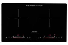 Плитка настільна Ardesto індукційна, комфорок - 2 на 1.3кВт + 1.8кВт горизонт., керування - сенсорне, таймер, boost, чорний