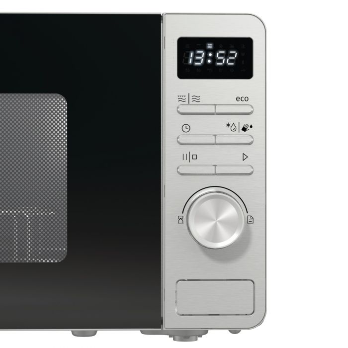Мікрохвильова піч Gorenje, 23л, міх. управл., 800Вт, гриль, дисплей, нерж