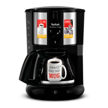 Кавоварка Tefal крапельна Subito Mug 1.25л, мелена, чорно-сріблястий