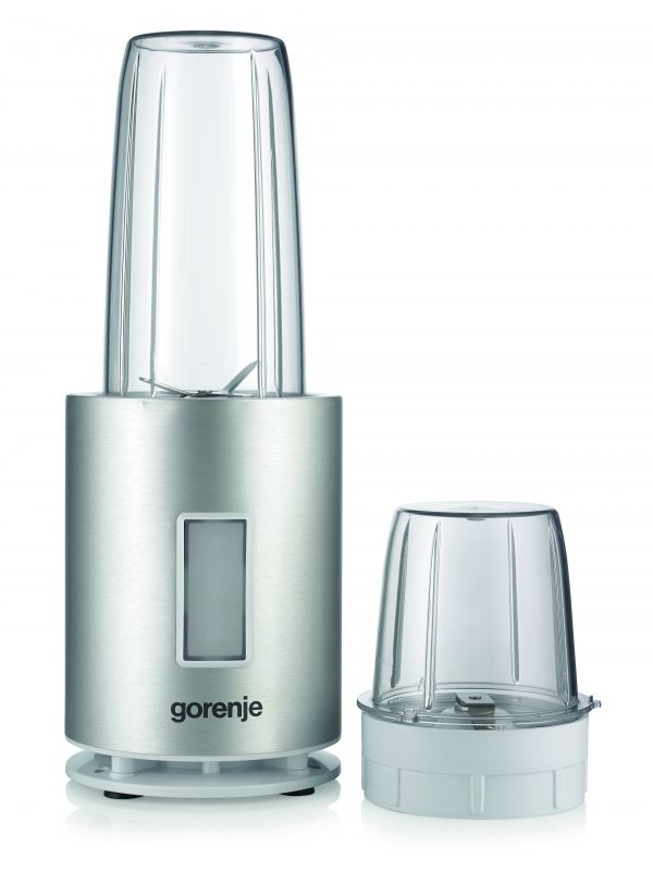 Блендер Gorenje стаціонарний 1200Вт, чаша-1000мл, подрібнювач, сріблястий