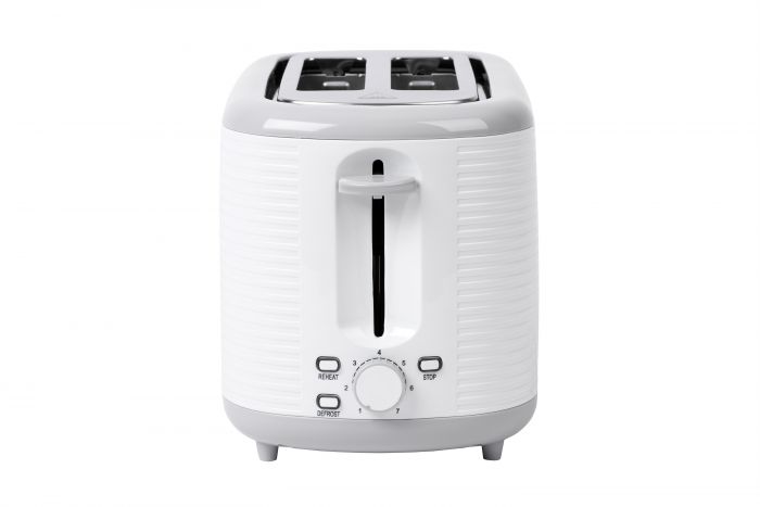 Тостер Ardesto White stripes T-F17WG 930Вт, пластик, білий+сірий
