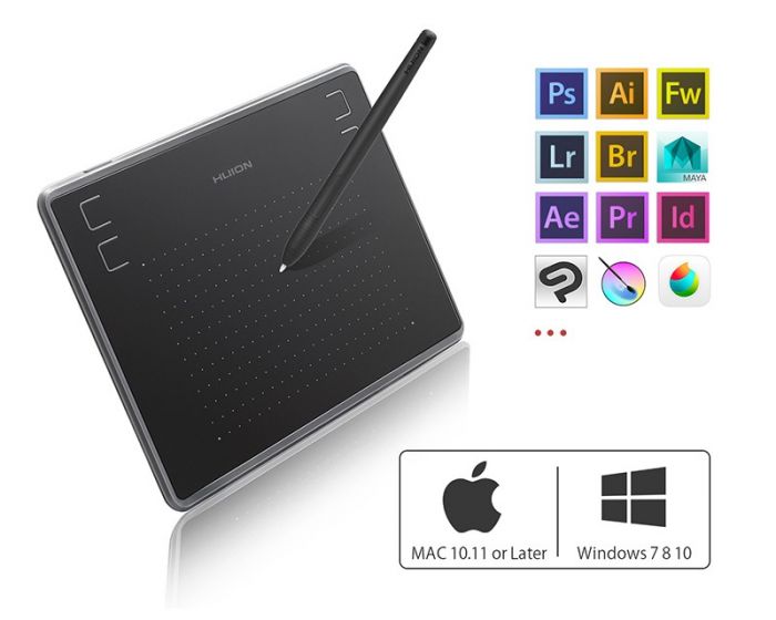 Графічний планшет Huion 4.8"x3" H430P, microUSB, чорний
