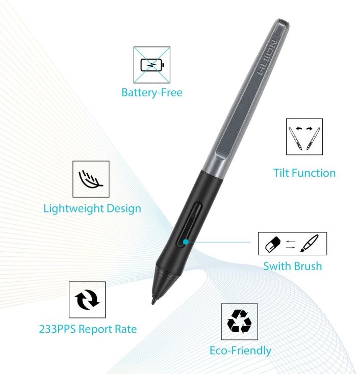Графічний планшет Huion 10"x6.2" H1060P, MicroUSB, чорний