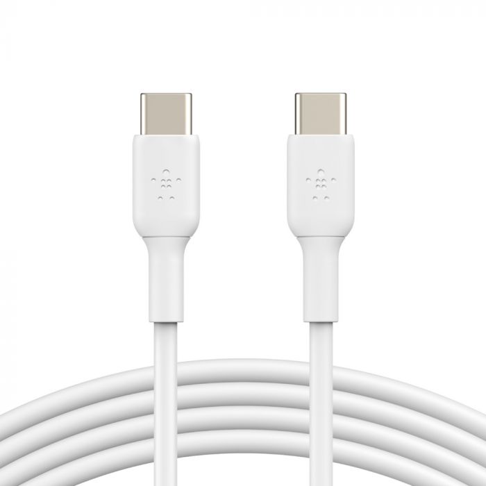 Кабель USB-C > USB-C заряджання/синхронізації Belkin 1м, 60Вт, Type-C, PVC, білий