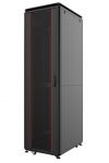 Шафа MIRSAN 19", 42U, GTV, скляні двері, 600x800 мм, максимально 2000 кг, чорна