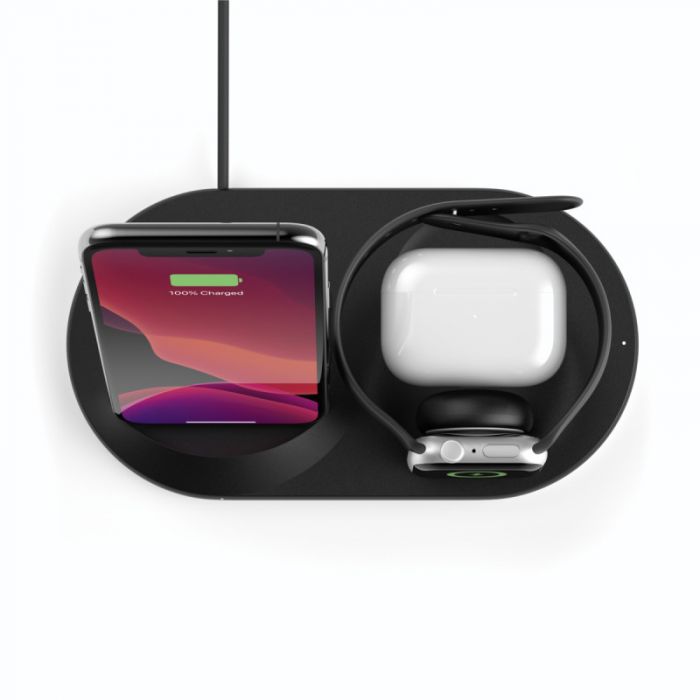 Зарядний пристрій бездротовий Belkin 3в1 iPhone/Watch/AirPods, чорний
