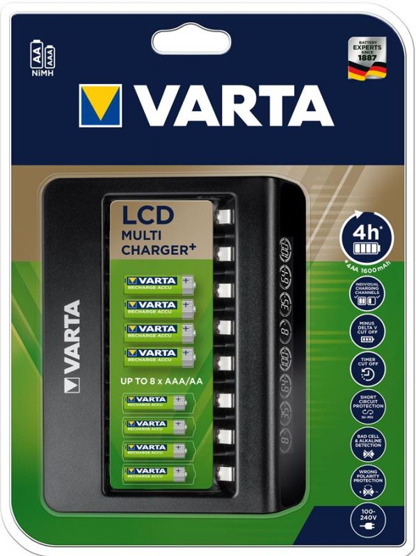 Зарядний пристрій Varta LCD Multi Charger PLUS АА/АААх8