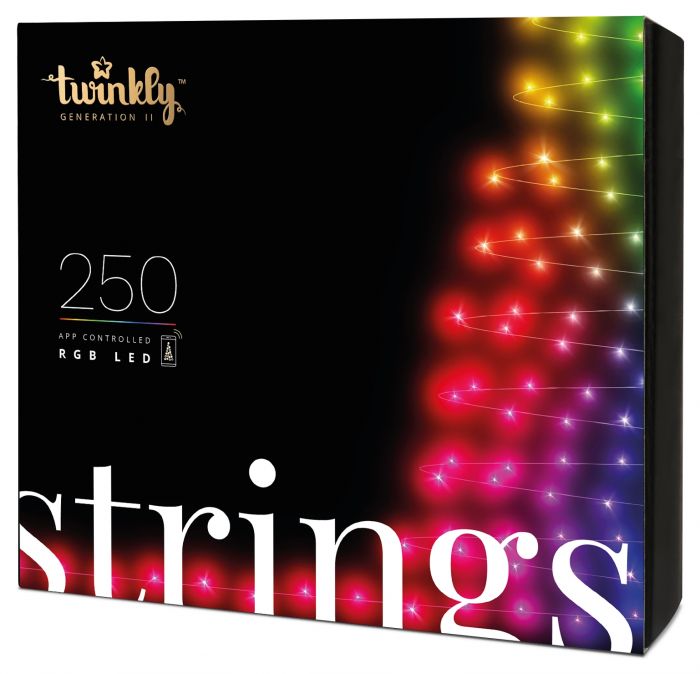 Гірлянда Smart LED Twinkly Strings RGB 250 IP44 20м кабель чорний