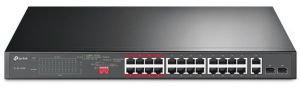 Комутатор TP-LINK TL-SL1226P 24xFE (24xPoE), 2xSFP, 250Вт, Некерований