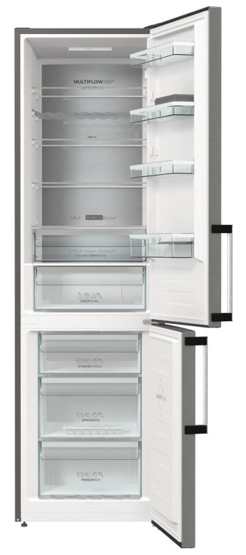 Холодильник з нижн. мороз. камерою Gorenje NRC6204SXL5M, 178х66х60см, 2 двері, 255( 106)л, А++, NF+, Інв. , Зона св-ті, Зовн. Ди
