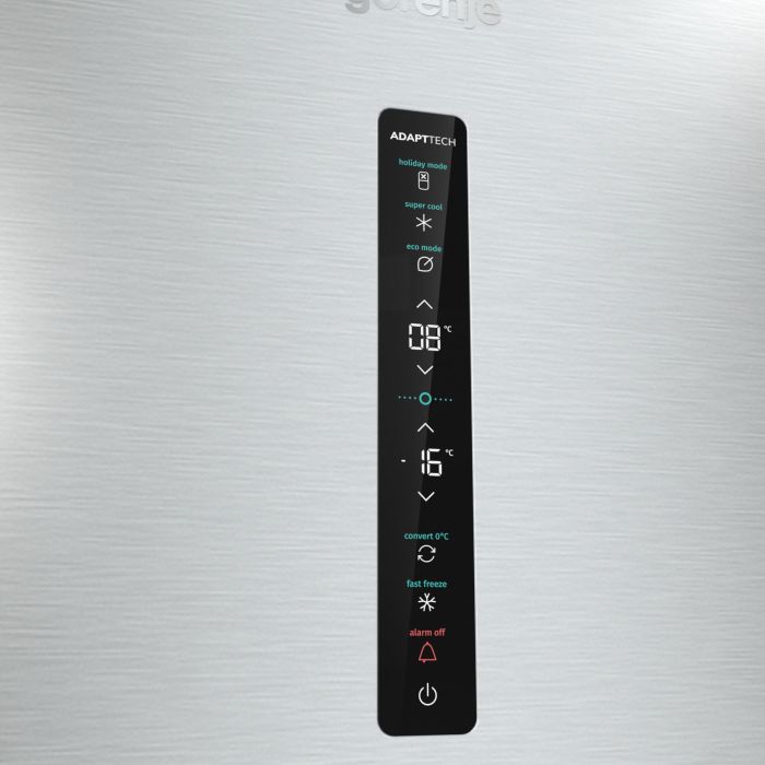 Холодильник з нижн. мороз. камерою Gorenje NRC6204SXL5M, 178х66х60см, 2 двері, 255( 106)л, А++, NF+, Інв. , Зона св-ті, Зовн. Ди