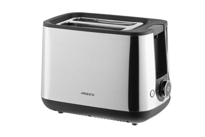 Тостер Ardesto Steel Collection 800Вт, метал/пластик, сріблясто-чорний