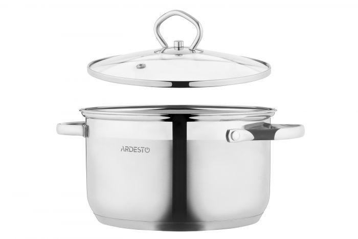 Каструля зі скляною кришкою Ardesto Gemini Bari, 3.2л, нержавіюча сталь