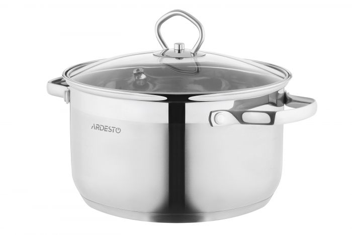 Каструля зі скляною кришкою Ardesto Gemini Bari, 3.2л, нержавіюча сталь