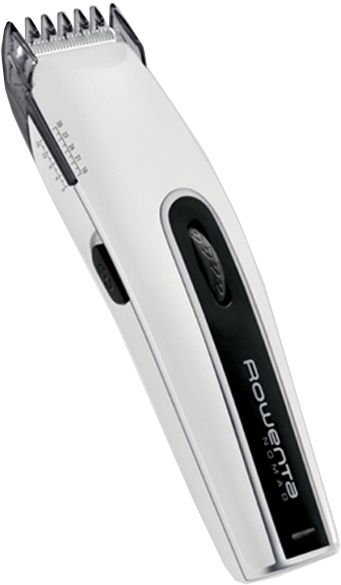 Машинка для стрижки Rowenta Nomad, мережа+акум., роторний мотор, насадок-2, кейс, сталь, біло-чорний
