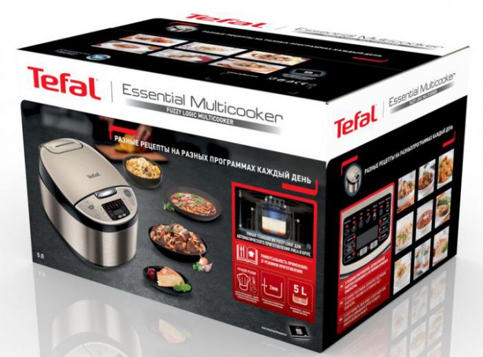 Мультиварка Tefal Essential, 750Вт, чаша-5л, електронне керув., пластик, сірий