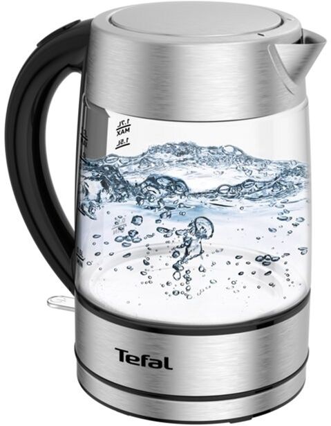 Електрочайник Tefal Glass Kettle 1.7л, скло, з підсвіткою, сріблясто-чорний