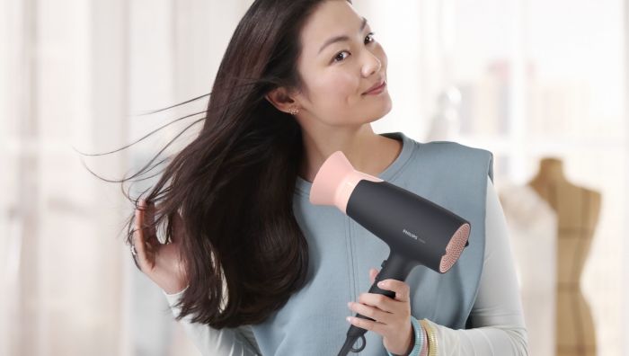 Фен Philips 3000 Series, 2100Вт, 3 режими, іонізація, хол. обдув, чорно-рожевий