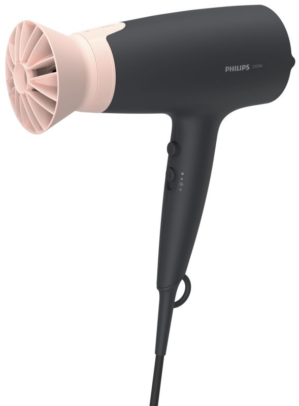 Фен Philips 3000 Series, 2100Вт, 3 режими, іонізація, хол. обдув, чорно-рожевий