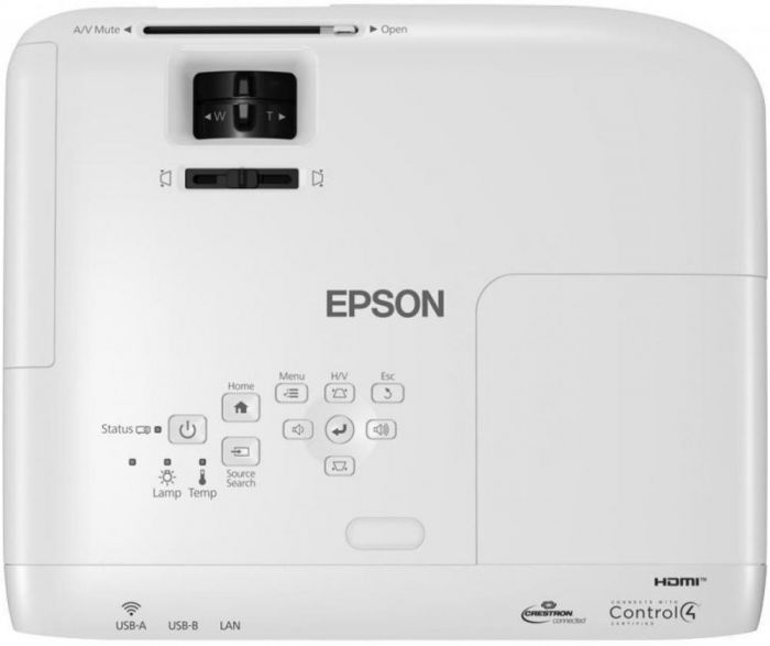 Проєктор Epson EB-W49 WXGA, 3800 lm, 1.3-1.56